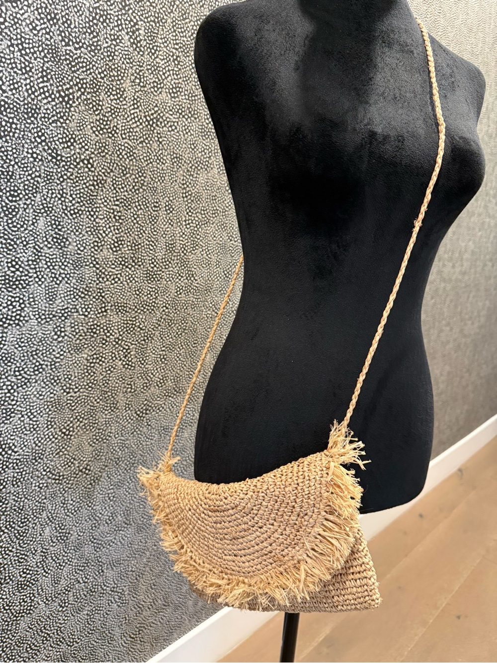 Faherty Raffia Cross Body Bag